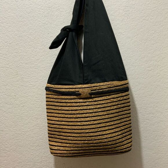 SS Something Special  100% raffia  Straw beach bag lined bow hobo tote - Picture 4 of 10